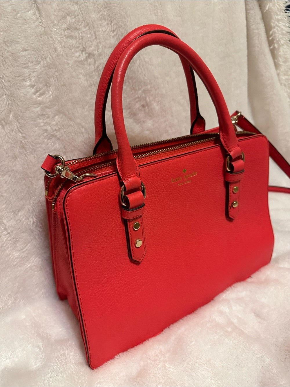 Kate Spade Red/Dark Pink Leather Satchel